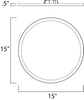Wafer LED 15" RD 3000K Flush Mount