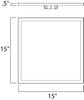Wafer LED 15" SQ 3000K Flush Mount
