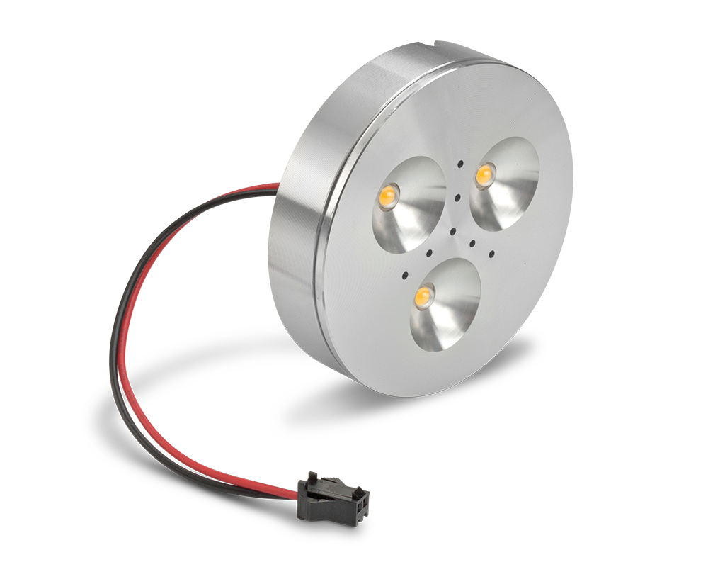 LEDQuant 3 Watt Dimmable Under Cabinet LED Light with Driver, Puck Light