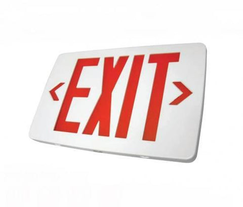 Ultra Thin LED Exit Sign, Emergency Light, Single Face, White Housing, UL
